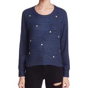 Sundry Rare Blue Black Star ⭐️ patches sweater